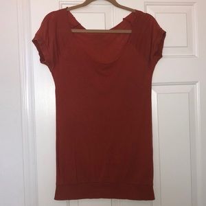 Burt Orange Wide Neck Top